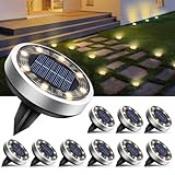 btfarm 10 Stück Solar Bodenleuchten Aussen, 8 LED Gartenbeleuchtung Solar...