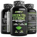 Green Tea Extreme - 180 Kapseln - 1370 mg Grüner Tee Extrakt pro Tagesdosis -...