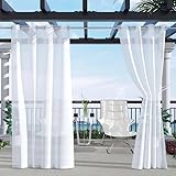 Clothink Outdoor Vorhang Wetterfest Mit Ösen Transparent Rostfrei mit Ösen...