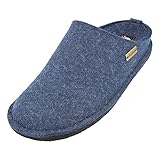 HAFLINGER Flair Soft Filzpantoffeln aus Wollfilz Hausschuh Blau (Jeans 72), Gr....