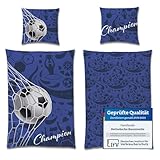 Familando Fußball Bettwäsche Set Decke 135x200 Kissen 80x80 cm aus 100%...