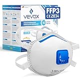 VEVOX® FFP3 Maske mit Ventil – 5er, 10er oder 20er Set – Staubmaske –...