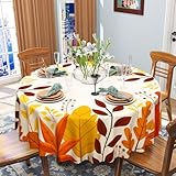 iEvery Tischdecke Herbst Rund 150 Abwaschbar, Herbstliche Ahornblätter...