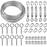 TooTaci Drahtseil 2mm Edelstahl, 30M Drahtseil Rankhilfe Set, M5 Seilspanner...