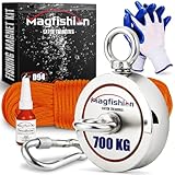 Magfishion - Magnetfischen Set – 700 kg (2 x 350 kg) - Ø94mm - Neodym Magnet...