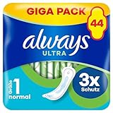 Always Ultra Binden Damen Gr. 1, Normal (44 Damenbinden) Giga Pack, dünn und...