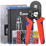 Crimpzange Set mit 1200 Aderendhülsen – Selbstjustierende Aderendhülsenzange...