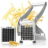 com-four® Pommesschneider - Pommes Frites Schnitzer aus Edelstahl -...