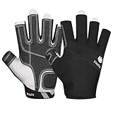 FitsT4 Sports Kajak Handschuhe 3/4-Finger gepolsterte Handfläche Mesh Rücken...