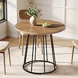 Tribesigns Runder Esstisch für 2-4 Personen, Esszimmertisch, 80 cm klein...