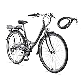 Teutoburg Senne Fahrrad Pedelec Citybike Elektrofahrrad schwarz, E-Bike 28 Zoll,...