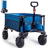 TIMBER RIDGE XXL Bollerwagen Faltbar Breite Reifen Strandwagen mit Seitentasche...