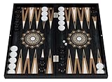 HBS GAMES Midnight Pearl Design Backgammon Brettspiel 48 Zentimeter aus Holz mit...