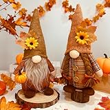 ACAREY Herbstdeko Wichtel, 2 Stück Herbst Deko Wichtel mit Ahornblatt Kürbis...