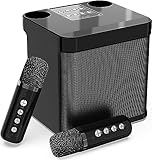 Karaoke Maschine,Bluetooth Karaoke Anlage mit 2 Mikrofonen, Lautsprecher...