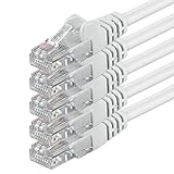1aTTack.de 1m - weiß - 5 Stück - (PACK) - CAT.6 CAT6...