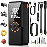 Elektrische Luftpumpe, Luftpumpe Elektrisch mit 10000mAh Akku, 150PSI Tragbar...
