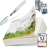 CreaTek Aquarellpapier A6 300g mit 60 Blatt [ Premium Qualität für brillante...