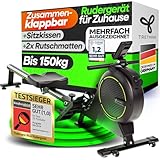 NEU Tretmann Rudergerät für Zuhause Set - extra leise- [Wirbelstrombremse2.0]...