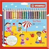 STABILO - Dreikant-Buntstift - Trio dick - 24er Pack - 24 verschiedene Farben