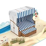 MOKIO® Pop-Up Karte – Strandkorb – 3D Geburtstagskarte für einen Nordsee...