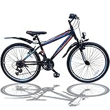 Talson 26 Zoll Mountainbike Fahrrad MIT GABELFEDERUNG & Beleuchtung 21-Gang...