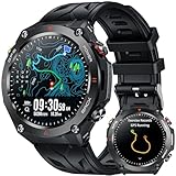 GPS Smartwatch Herren Fitnessuhr Armbanduhr: Schwarz Uhr Kompass Luftdruck...