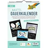 folia 23601 - Dauerkalender, Bastelkalender, mit Spiralbindung, DIN A4, schwarz,...