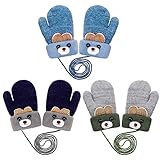 Firtink 3 Paare Baby Winter Handschuhe,Unisex Baby Fäustlinge Baby Kleinkind...