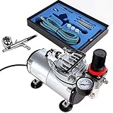 Timbertech Airbrush-Set mit Kompressor mit Mächtig Luftstrom und Luftdruck,...