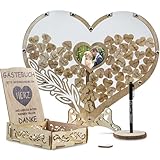 Gästebuch Hochzeit Holz,Gästebuch Hochzeit,Hochzeitsgästebuch mit 100...