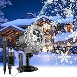GuKKK Schneeflocke Projektorlampe Außen, LED Projektor Weihnachten Aussen, IP65...