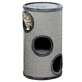 PawHut Kratztonne 70 cm Hoch Ø 38 cm dreistöckige Katzentonne mit Plüschrand,...