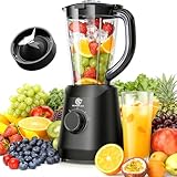 SUPERLEX Standmixer Smoothie Maker 500W Mixer Blender mit 1,5 L Becher 2...