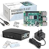 Raspberry Pi 4 4GB Starter-Kit Black | USB-C Netzteil 15W | Gehäuse | 64GB SD...