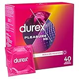 Durex Pleasure Me Kondome – Mit Noppen & Rippen, anatomischer Easy-On-Form &...