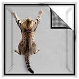 BKSAI Fenster Fliegengitter Katzensicher Katzengitter Fenster Ohne Bohren Katzen...