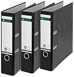 Leitz Qualitäts-Ordner, 3er-Pack, Wolkenmarmor-Papier, A4, 8 cm Rückenbreite,...