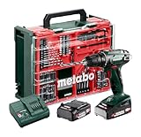 Metabowerke GmbH BS 18 Set Akku-Bohrschrauber (18V 2 x 2Ah LiPOWER, Ladegerät...