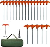 20Pcs Schraubheringe, Zelt-Heringe, aus Stahl Camping Zeltheringe Set, Heringe...