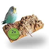2 STÜCK 20x10cm Kork Sitzbrett Wellensittich Spielzeug - Zubehör Vogelkäfig...