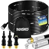 MASKO® Premium Rohrreinigungsschlauch Set Abflussreiniger 15m, 200 bar inkl....
