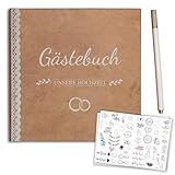 Bridela - Hochzeit Gästebuch - Gästebuch Hochzeit - Langlebiges Hardcover des...