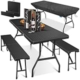 KESSER® Bierzeltgarnitur 3-teilig Set Tisch & 2x Bank | Buffettisch für...