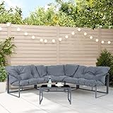 casa.pro Gartenmöbel Set Karg Balkonmöbel Lounge Set 4-teilig Sitzgruppe 3...