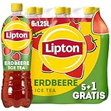 Lipton ICE TEA Strawberry, Promo Pack (5 + 1 GRATIS), Eistee mit Erdbeere...