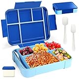 WECUTE Brotdose Kinder mit Fächern, 1330ml Jausenbox inkl. Besteck,...