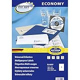 Europe100 Art. ELA027 Universal Etiketten (100 Klebeetiketten, 210x297mm auf A4,...