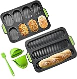 YXIAOO Backform Baguette Backblech Brötchen Brotbackformen Baguetteblech Backen...