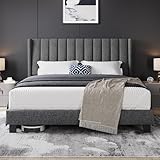 Yaheetech Polsterbett 160 x 200 cm Bettrahmen Stabiles Doppelbett Familienbett...